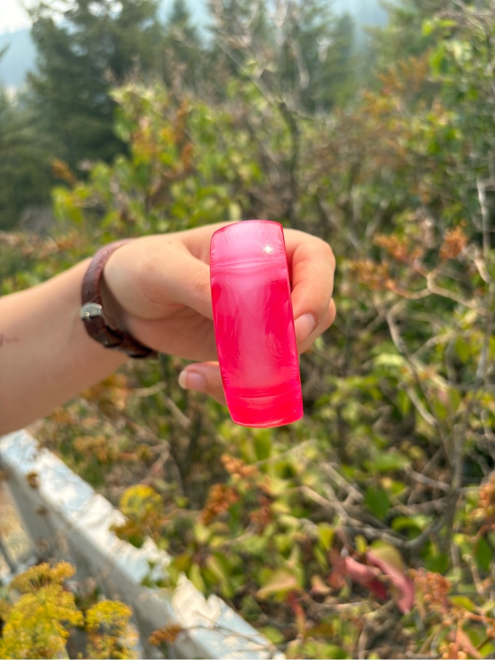 Vintage Pink Plastic 80s Bangle